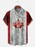 Moisture Wicking Gradient Abstract Canadian Maple Leaf Chest Pocket Hawaiian Shirt