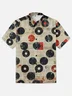 Moisture-wicking Vintage Music Vinyl Record Chest Pocket Casual Shirt