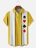 Hardaddy Poker Symbols Chest Pocket Short Sleeve Bowling Shirts