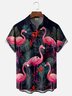 Moisture-wicking Flamingo Chest Pocket Hawaiian Shirt
