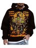 Moisture-wicking Witch Vintage Illustration Hooded Long Sleeve Sweatshirt