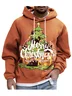 Moisture-wicking Kitten Christmas Tree Hooded Long Sleeve Sweatshirt