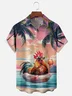 Moisture-wicking Breathable Rooster Chest Pocket Hawaiian Shirt