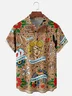 Moisture-wicking Art Tattoo Chest Pocket Hawaiian Shirt
