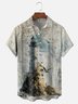 ShMoisture-wicking Lighthouse Manuscript Chest Pocket Hawaiian Shirt