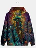 Moisture-wicking Ghost Rider Art Painting Hooded Long Sleeve Sweatshirt