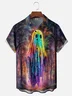 Moisture-wicking Art Ghost Painting Chest Pocket Hawaiian Shirt