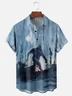 Moisture-wicking Oil Painting Bigfoot Chest Pocket Hawaiian Shirt