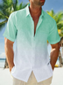 Tall Size  Moisture wicking Gradient Color Short Sleeve Resort Shirt