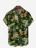 Tall Size Botanical Drink Chest Pocket Short Sleeve Hawaiian Shirt