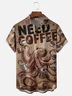 Moisture-wicking Octopus Need Coffee Chest Pocket Hawaiian Shirt