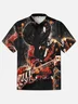 Moisture-wicking Rock Roll Band Guitar Chest Pocket Casual Shirt