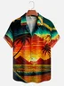 Moisture-wicking Breathable Beach Sunset Palm Aloha Shirt