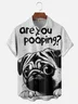Moisture-wicking Are You Pooping Dog Chest Pocket Casual Shirt