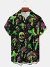 Moisture-wicking Mushroom Skull Chest Pocket Hawaiian Shirt