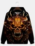 Grim Pumpkin Skull Hooded Long Sleeve Sweatshirt