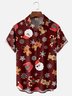 Moisture-wicking Santa and Gingerbread Chest Pocket Hawaiian Shirt