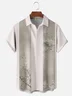 Moisture-wicking Plum Blossom Art Painting Chest Pocket Bowling Shirt