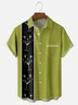 Moisture-wicking Mid-century Geomatric Cocktail Chest Pocket Bowling Shirt