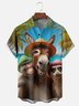 Moisture-wicking Happy Donkey Chest Pocket Hawaiian Shirt