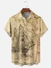Moisture-wicking Marine Sailing Boat Map Chest Pocket Hawaiian Shirt