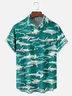 Moisture-wicking Shark Chest Pocket Hawaiian Shirt