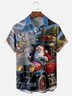 Moisture-wicking Christmas Santa Claus Chest Pocket Casual Shirt