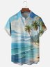 Moisture-wicking Palm Tree Chest Pocket Hawaiian Shirt