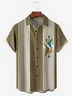 Tall Size Moisture wicking Medieval Geometric Chest Pocket Short Sleeve Bowling Shirt