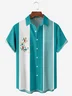 Tall Size Moisture wicking Medieval Geometry Chest Pocket Short Sleeve Bowling Shirt
