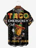 Tall Size Moisture wicking Mexican Taco Chest Pocket Short Sleeve Casual Shirt