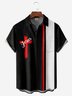Tall Size Moisture wicking Easter Cross Chest Pocket Short Sleeve Shirt