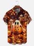 Moisture-wicking Halloween Pumpkin Ghost Chest Pocket Casual Shirt