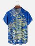 Moisture Wicking Christmas Tree Snowflakes Chest Pocket Hawaiian Shirt