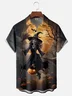 Moisture-wicking Full Moon Witch Chest Pocket Hawaiian Shirt