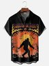 Moisture-wicking Halloween Bigfoot Chest Pocket Casual Shirt