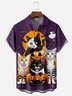 Moisture-wicking Halloween Cats Chest Pocket Casual Shirt