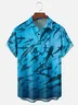 Moisture-wicking Ocean Shark Chest Pocket Hawaiian Shirt