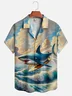 Moisture-wicking Marine Shark Aloha Shirt