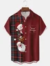 Moisture-wicking Christmas Santa Chest Pocket Casual Shirt