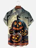 Moisture-wicking Halloween Pumpkin Chest Pocket Holiday Shirt