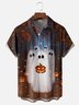 Moisture-wicking Halloween Ghost Chest Pocket Casual Shirt