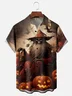 Moisture-wicking Halloween Wizard Chest Pocket Hawaiian Shirt