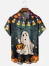 Moisture-wicking Halloween Ghost Chest Pocket Casual Shirt