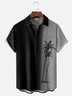 Hardaddy Men's Gradient Coconut Tree Print Casual Breathable Hawaiian Short Sleeve Shirt