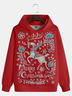 Reindeer Christmas Fun Illustration Hoodie Sweatshirt