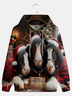 Horse Christmas Fun Illustration Hoodie Sweatshirt