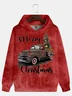 Christmas Leopard Pickup Truck Hoodie Sweatshirt
