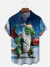 Moisture-wicking Dragon Christmas Chest Pocket Hawaiian Shirt