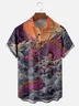 Moisture-wicking Purple Dragon Art Painting Chest Pocket Hawaiian Shirt